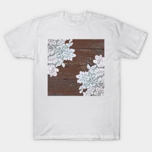 bohemian farmhouse country cottage chic barn wood lace T-Shirt